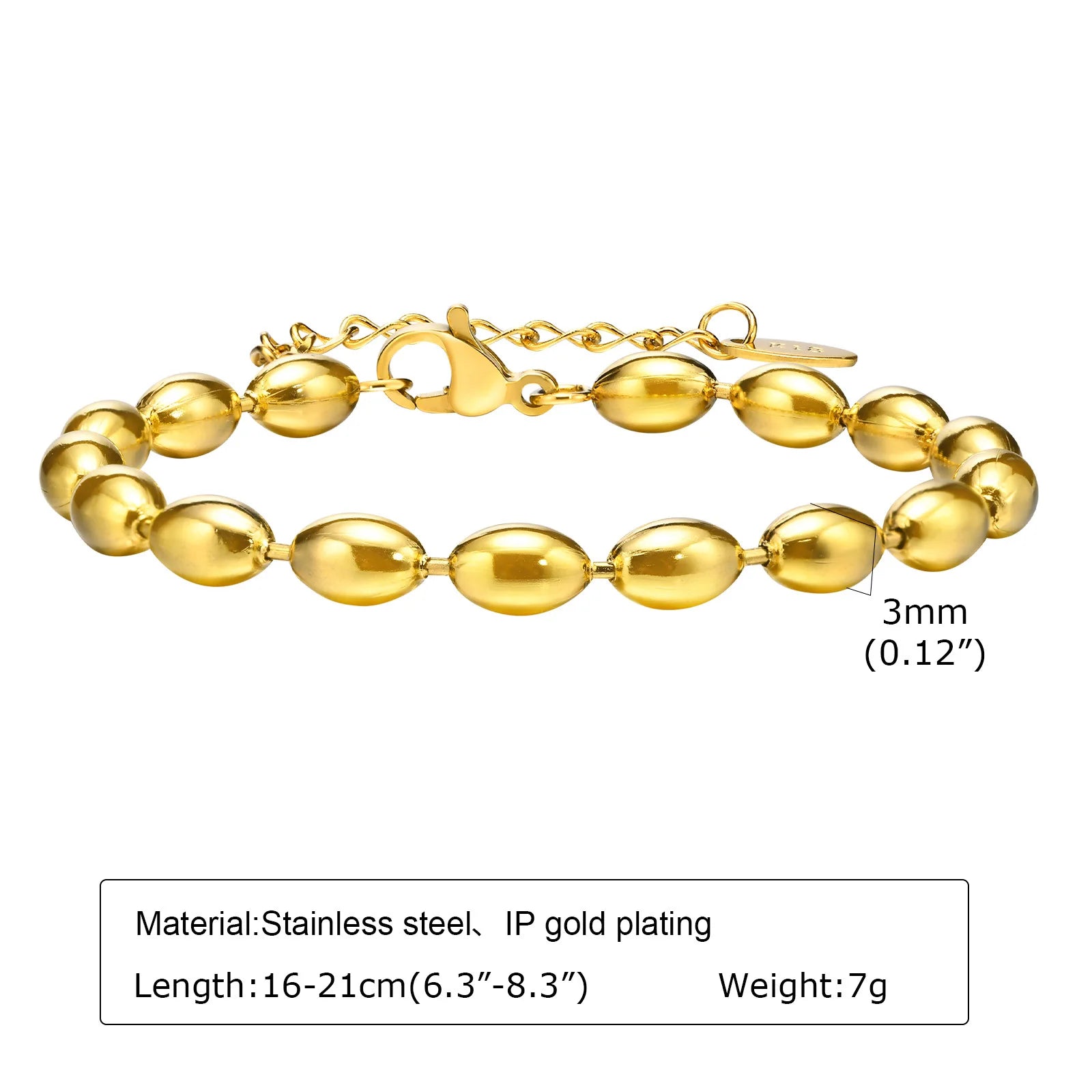 Chunky Stainless Steel Link Chain Bracelet For Woman, Gold Plated Layering Bracelets Wristband Waterproof Jewelry