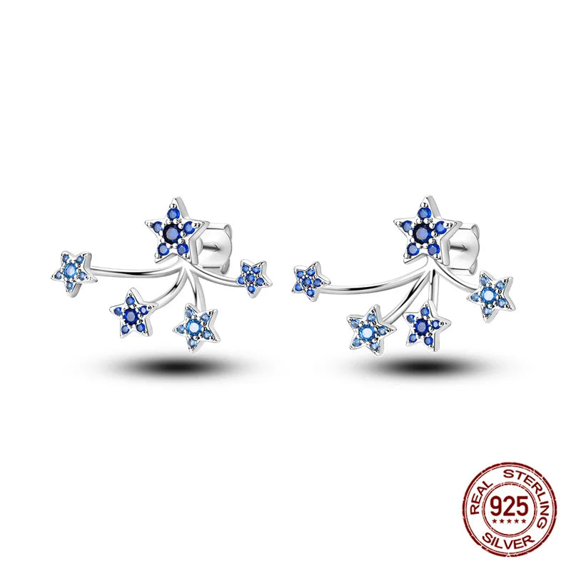 Classic 100% 925 Sterling Silver Wings Heart Inlaid Unicorn Women's Earrings Suitable for Birthday Party Anniversary Gift