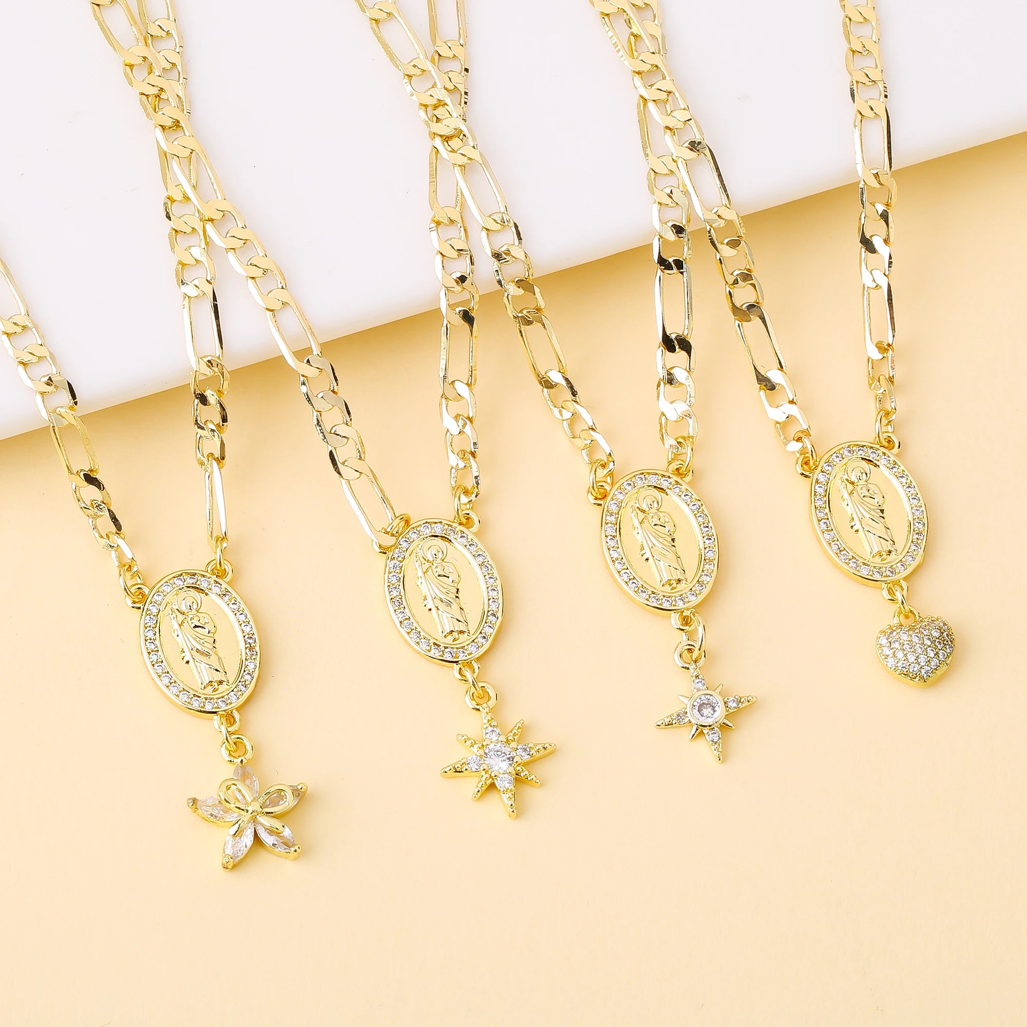 High-Quality Men Women Religious Jewelry St. Jude Zirconia Pendant Necklace Classic for Daily Party Prayer Jewelry Amulet Gift