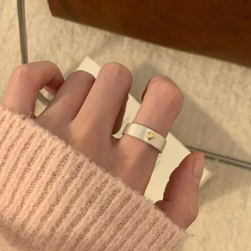 Korean Style Niche Frosted Combination Rings for Women, Fashionable, Simple, Everyday Korean Style Stackable Rings, Unique Autumn and Winter Statement Index Finger Rings