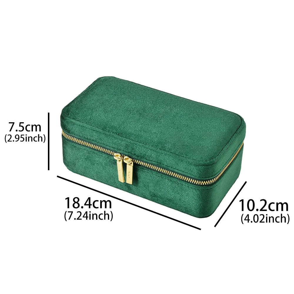 TAIMY Double Layer Design Velvet Jewelry Box Portable Travel Ring Earrings Necklace Boxes Personalized Gift Free Custom Logo