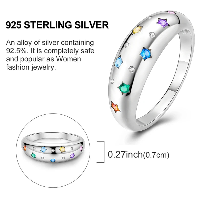 Rings Hot Sales 925 Sterling Silver Love Heart Sun Moon Star Iris Adjustable Rings For Women Wedding Birthday Party Jewelry Gift