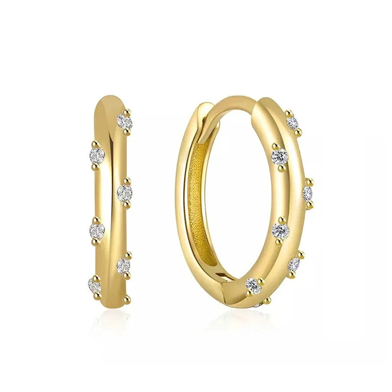 18K Gold-Plated Gold Earrings For Women 925 Sterling Silver Ear Needle Zircon Crystal Earrings Luxury Romantic Wedding Jewelry