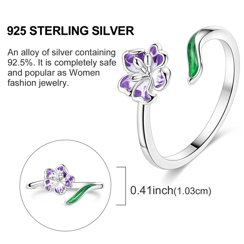 Rings Hot Sales 925 Sterling Silver Love Heart Sun Moon Star Iris Adjustable Rings For Women Wedding Birthday Party Jewelry Gift