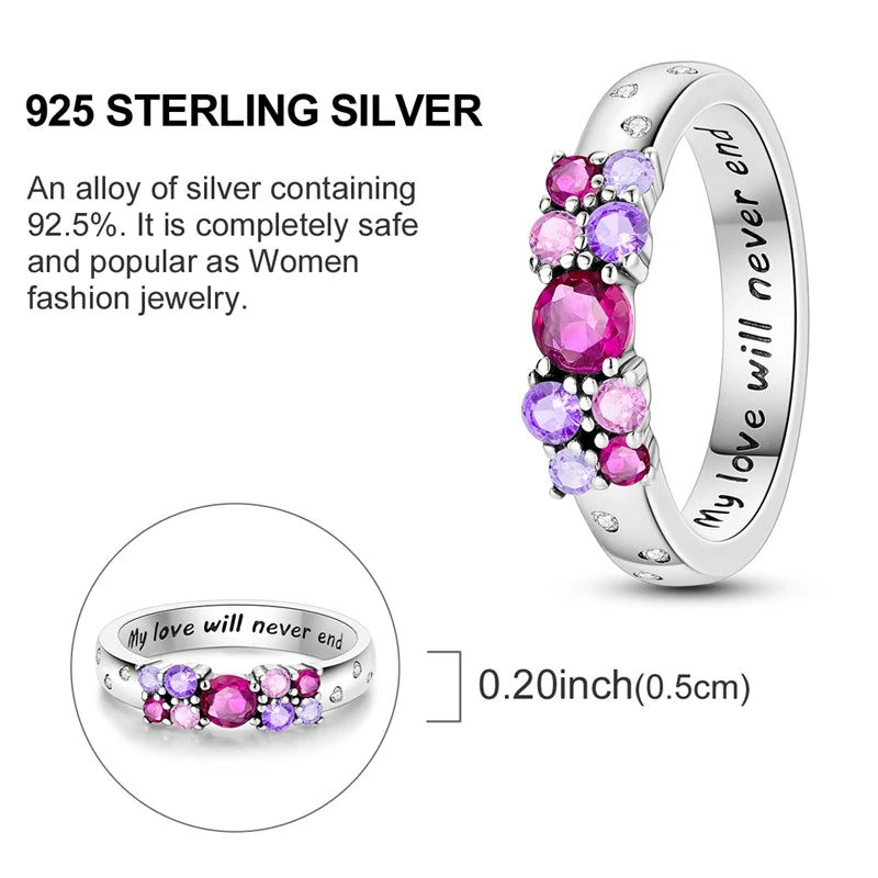 Rings Hot Sales 925 Sterling Silver Love Heart Sun Moon Star Iris Adjustable Rings For Women Wedding Birthday Party Jewelry Gift