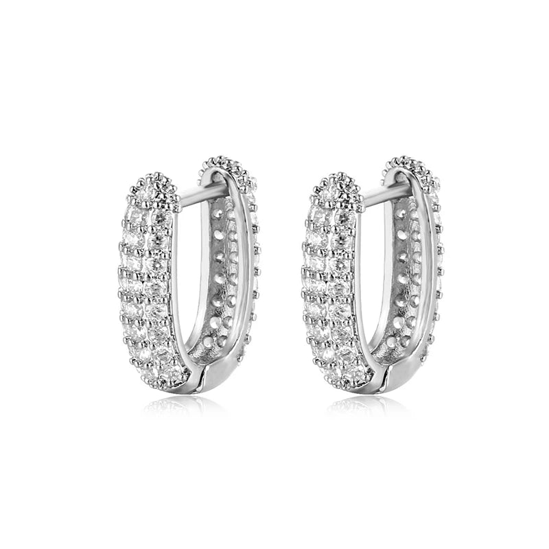 18K Gold-Plated Gold Earrings For Women 925 Sterling Silver Ear Needle Zircon Crystal Earrings Luxury Romantic Wedding Jewelry