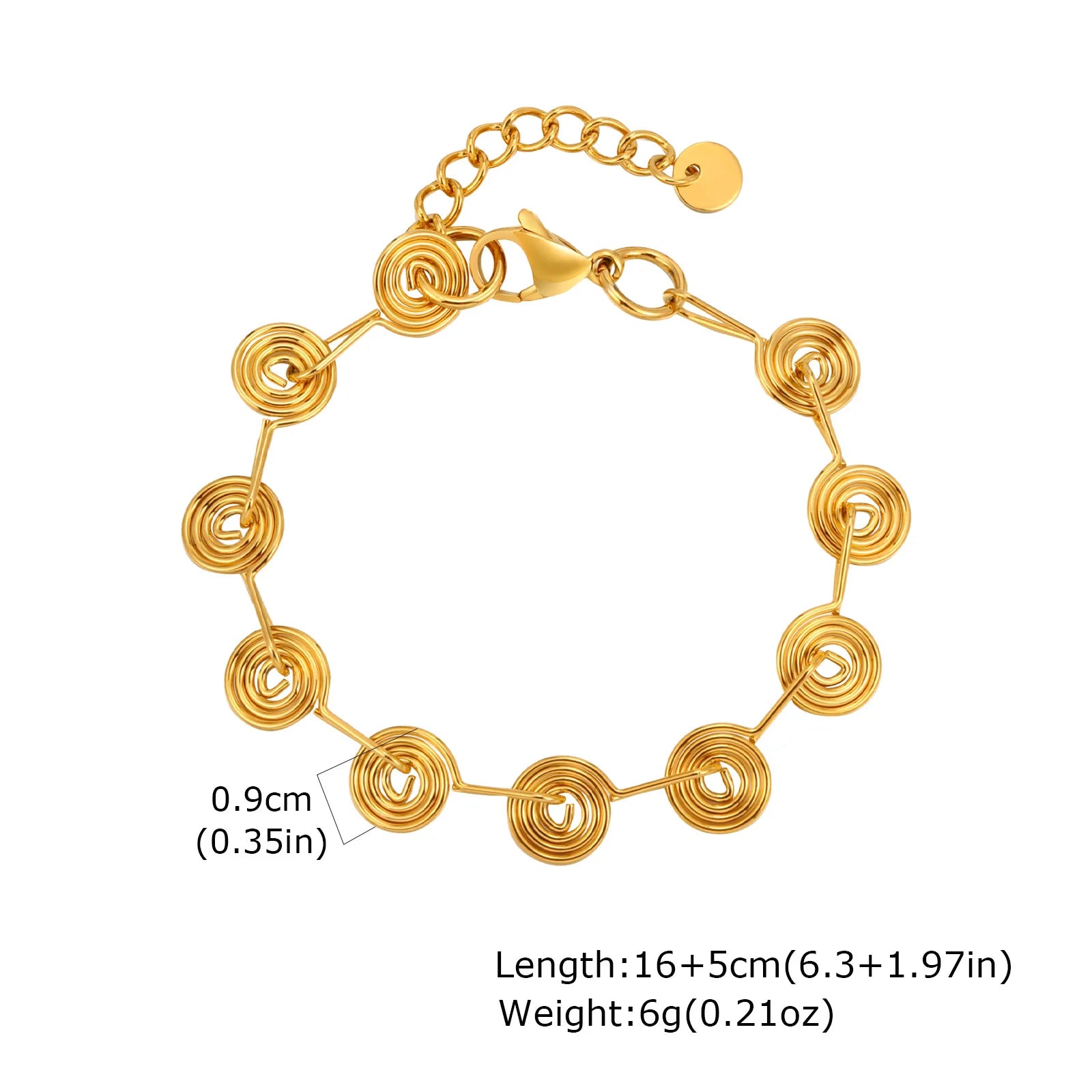 Chunky Stainless Steel Link Chain Bracelet For Woman, Gold Plated Layering Bracelets Wristband Waterproof Jewelry