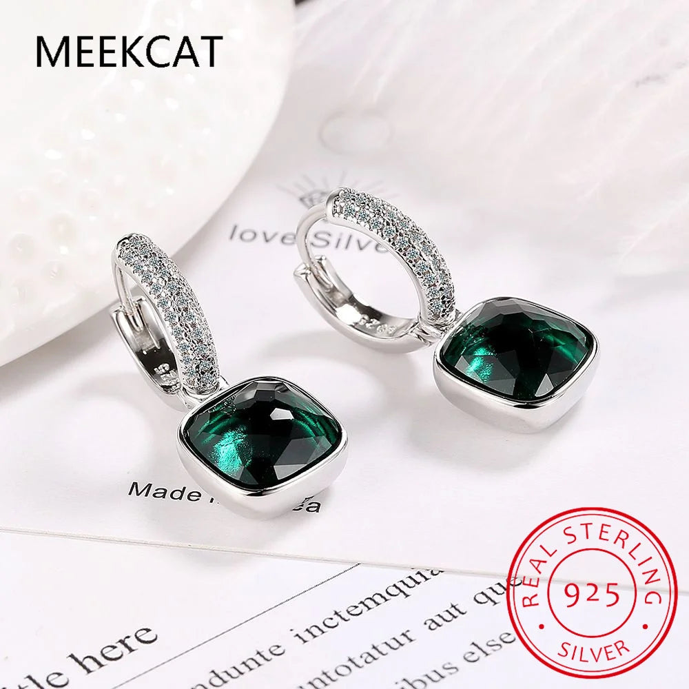 Large 7ct Genuine Smoky Quartz 925 Sterling Silver Dangle Drop Earrings for Women Statement Gemstone Earings