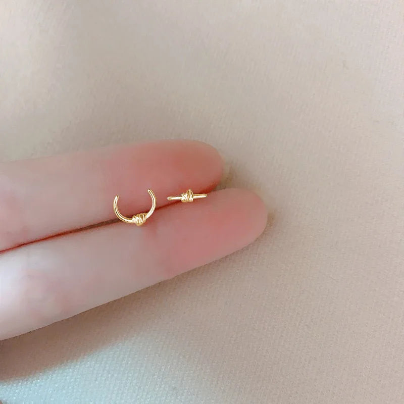 Lovely Small Earrings Piercings Wing Heart Stud Earrings For Women Gold Color 925 Silver Needles Ear Stud Jewelry For Teen Gift