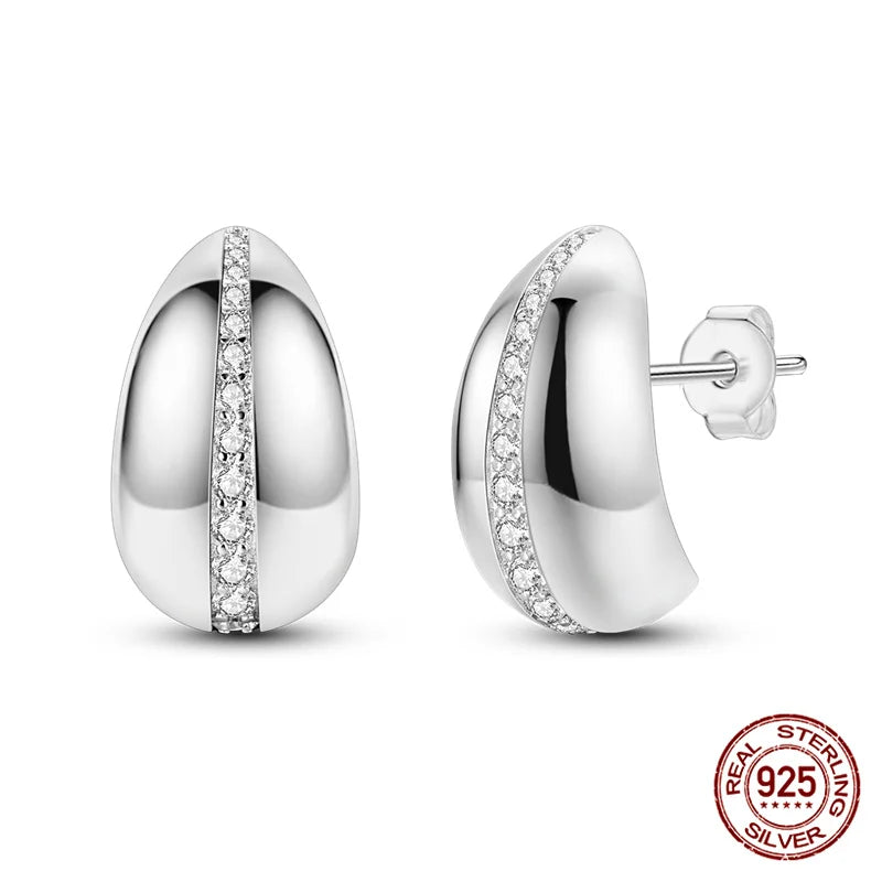 Classic 100% 925 Sterling Silver Wings Heart Inlaid Unicorn Women's Earrings Suitable for Birthday Party Anniversary Gift