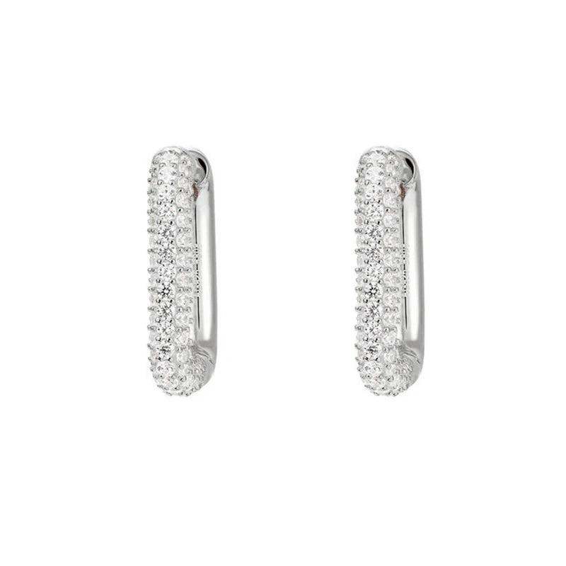 CRMYA Gold-color Clip Dangle Hoop Earrings For Women CZ Zircon Enamel Piercing Women's Earrings Set 2023 Jewelry Wholesale