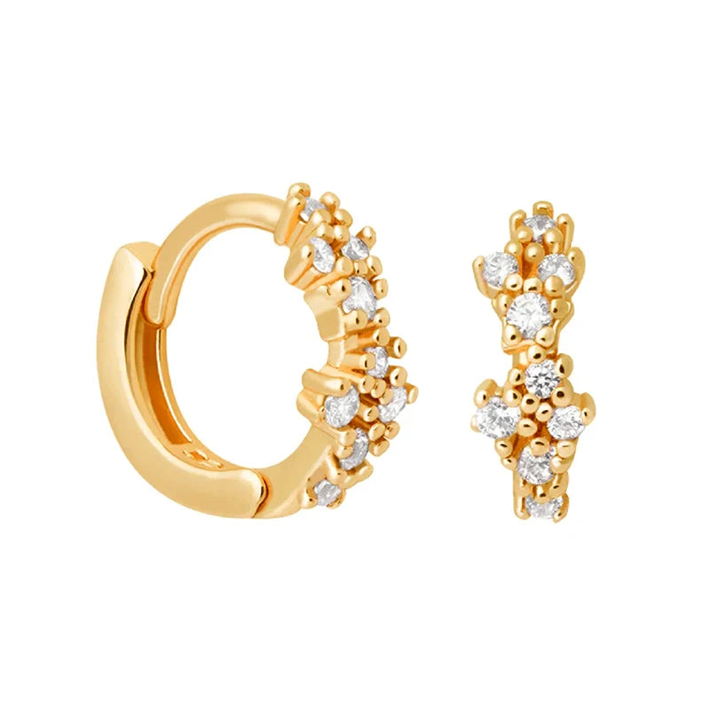 18K Gold-Plated Gold Earrings For Women 925 Sterling Silver Ear Needle Zircon Crystal Earrings Luxury Romantic Wedding Jewelry