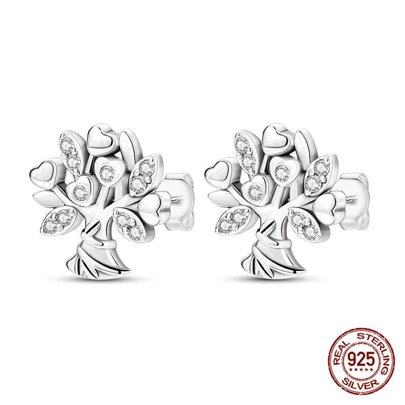 Classic 100% 925 Sterling Silver Wings Heart Inlaid Unicorn Women's Earrings Suitable for Birthday Party Anniversary Gift