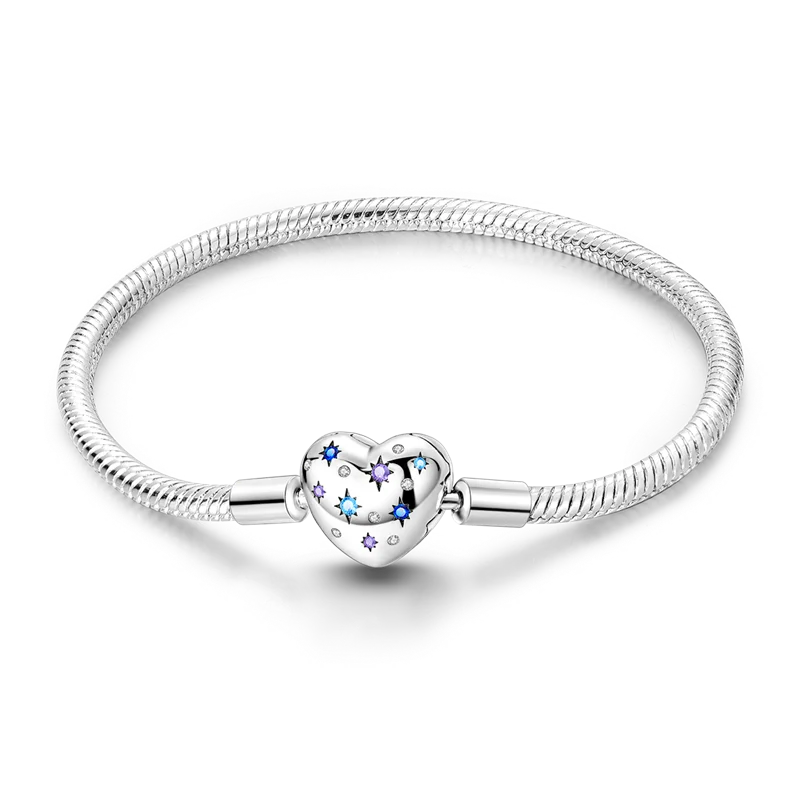 925 Sterling Silver Bracelets 17-20CM Original Leaf Clover Butterfly Heart Bracelet Fit DIY Charms Beads Fashion Women Jewelry