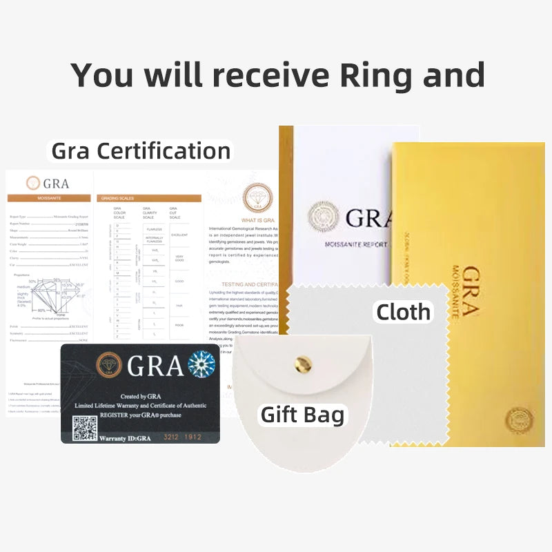 So-Bling 5ct Moissanite Ring 925 Sterling Silver Rings with Gra Certificate for Women Elegant Fine Luxury Quality Party Gift