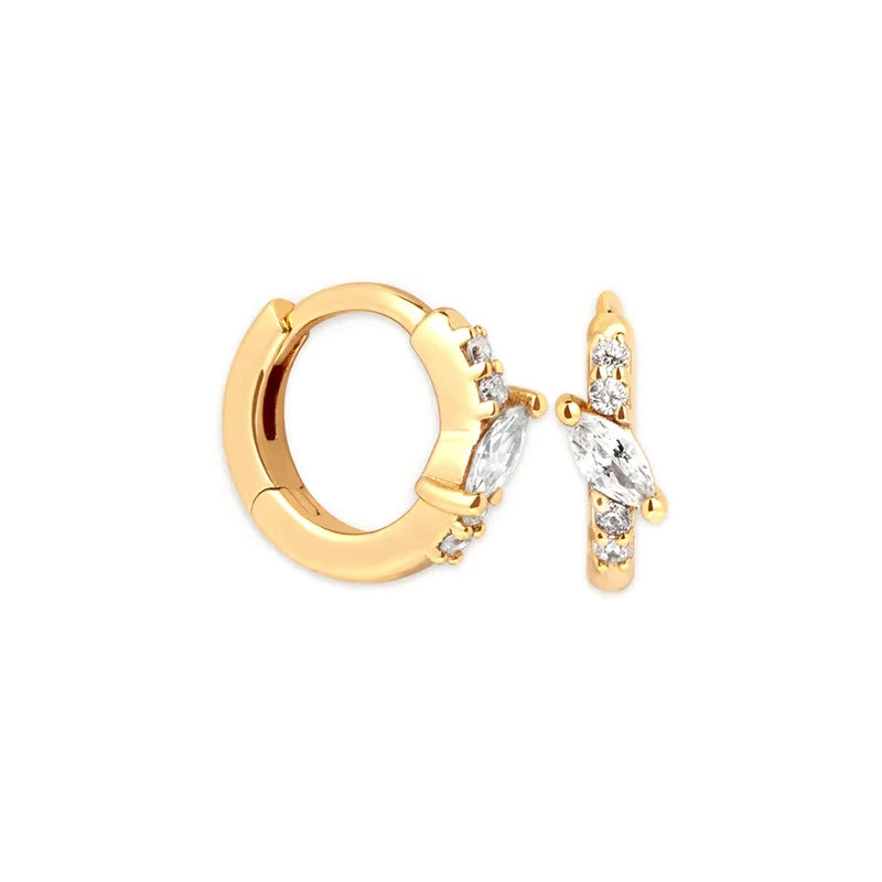 18K Gold-Plated Gold Earrings For Women 925 Sterling Silver Ear Needle Zircon Crystal Earrings Luxury Romantic Wedding Jewelry