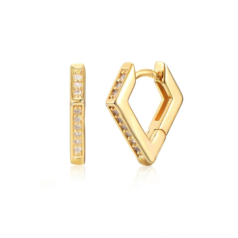18K Gold-Plated Gold Earrings For Women 925 Sterling Silver Ear Needle Zircon Crystal Earrings Luxury Romantic Wedding Jewelry