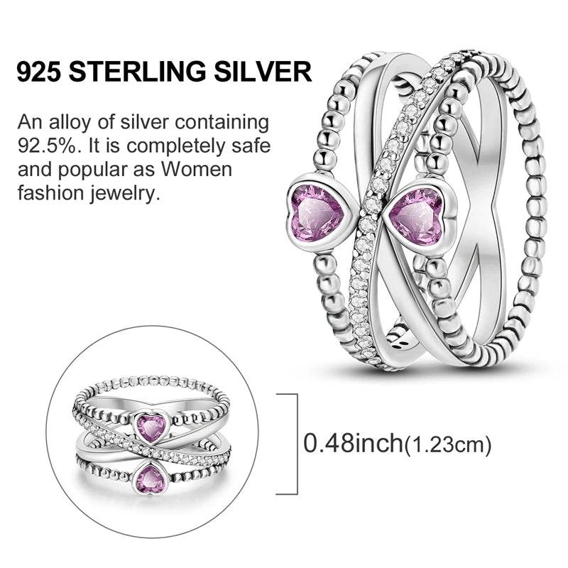 Rings Hot Sales 925 Sterling Silver Love Heart Sun Moon Star Iris Adjustable Rings For Women Wedding Birthday Party Jewelry Gift