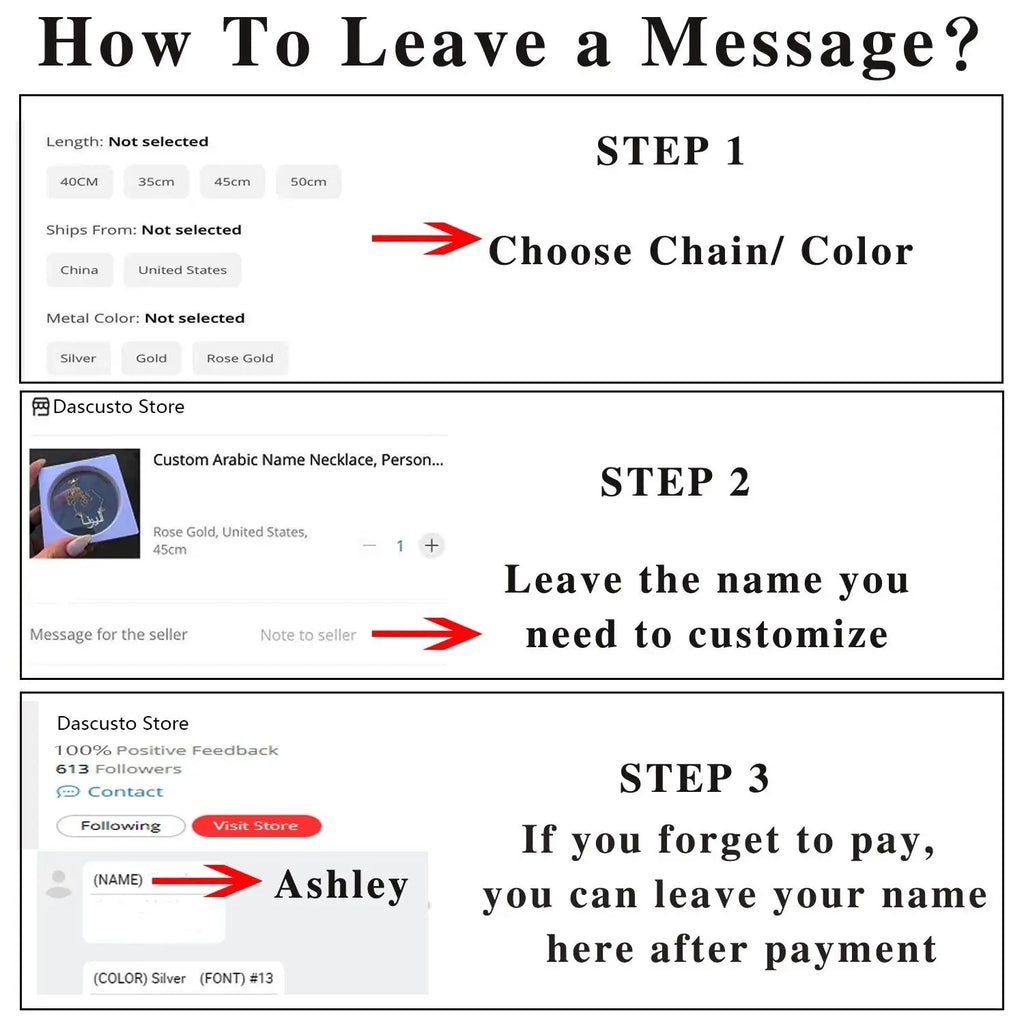 Luxury Personalized Stainless Steel Name Jewelry Custom Arabic Name Necklace with Diamond 18K Gold-Plated Gift For Women Jewelry