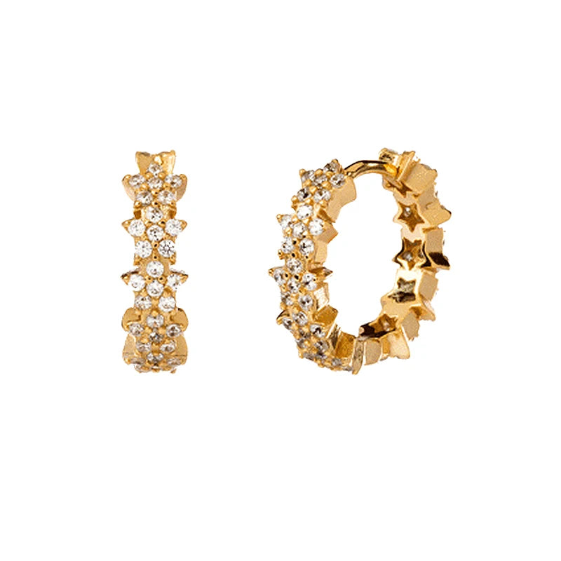 18K Gold-Plated Gold Earrings For Women 925 Sterling Silver Ear Needle Zircon Crystal Earrings Luxury Romantic Wedding Jewelry