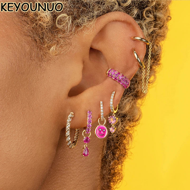 KEYOUNUO 1Pcs Gold Silver Filled Ear Cuffs Earrings For Women Pearl Zircon Fake Piercing Golden Clip Earring Jewelry Wholesale