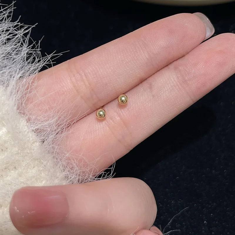 Lovely Small Earrings Piercings Wing Heart Stud Earrings For Women Gold Color 925 Silver Needles Ear Stud Jewelry For Teen Gift