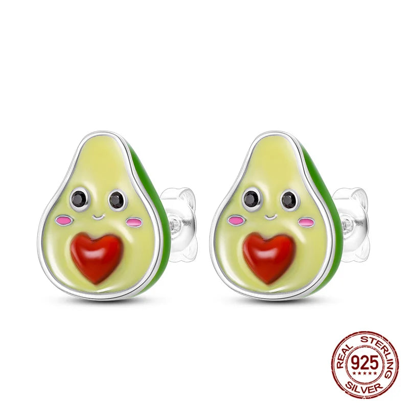 Classic 100% 925 Sterling Silver Wings Heart Inlaid Unicorn Women's Earrings Suitable for Birthday Party Anniversary Gift