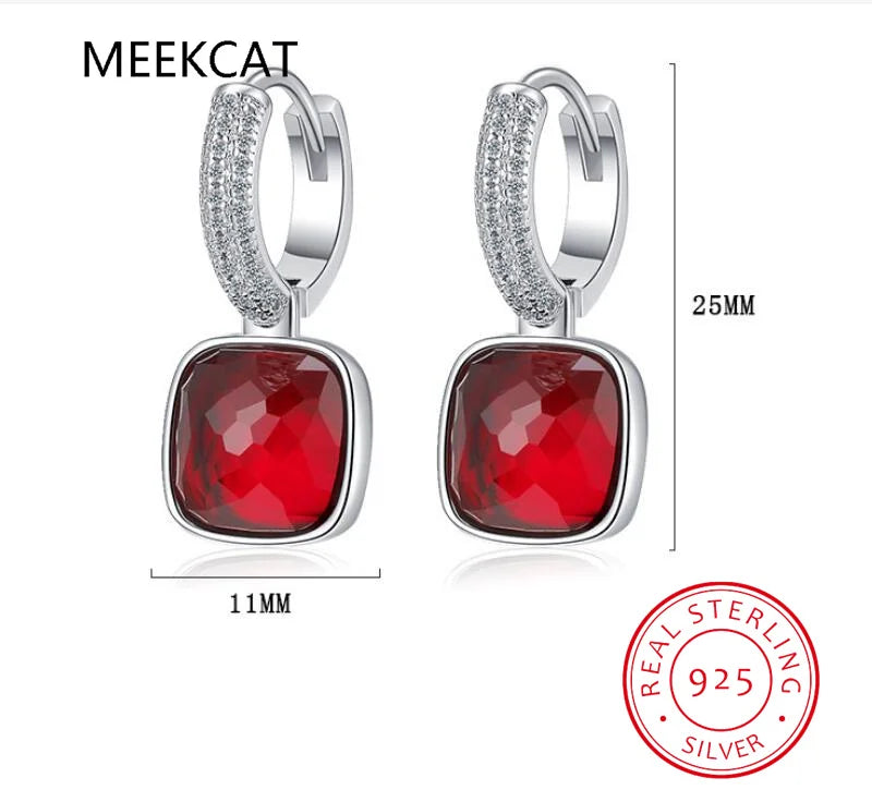 Large 7ct Genuine Smoky Quartz 925 Sterling Silver Dangle Drop Earrings for Women Statement Gemstone Earings