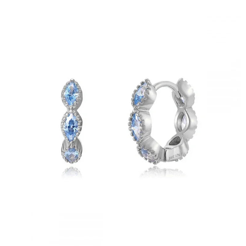 CRMYA Gold-color Clip Dangle Hoop Earrings For Women CZ Zircon Enamel Piercing Women's Earrings Set 2023 Jewelry Wholesale