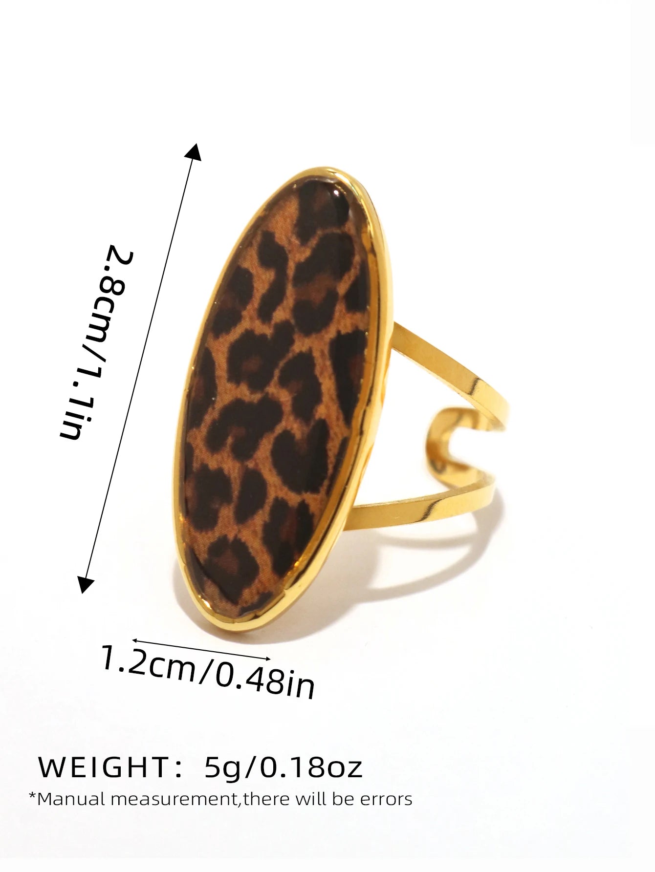 Minimalist 18K PVD Golden Plated 304 Stainless Steel Rings Chunky Jewelry High Quality Charm Stylish Boho Leopard Golden Jewelry