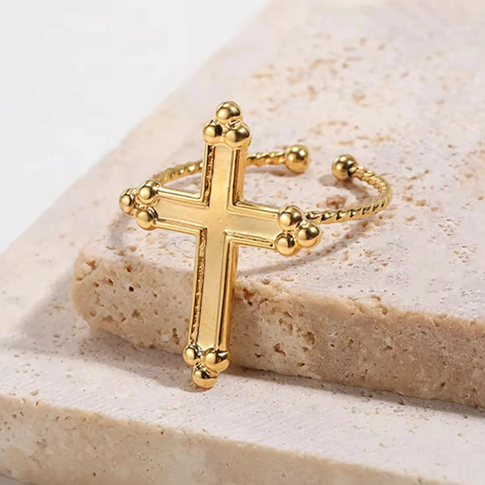 Vintage Ancient Greek Arethusa Goddess Coin Rings For Women Imitation Pearl Zircon Moon Stainless Steel Ring Fashion Jewelry