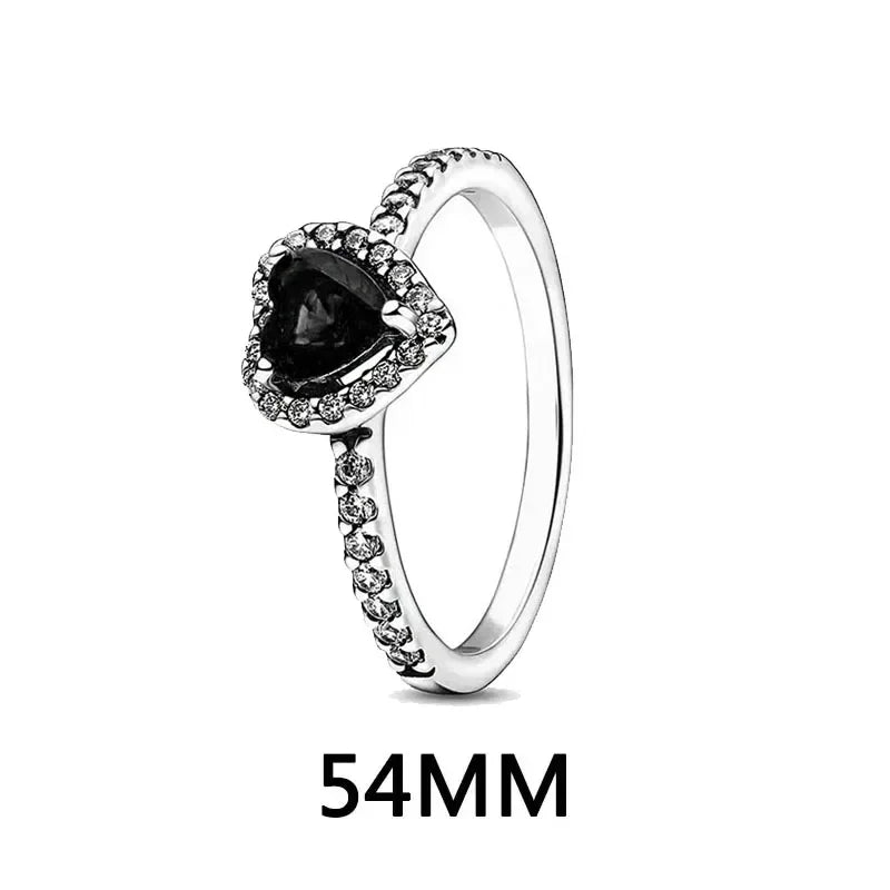 New 925 sterling silver heart-shaped pink ring necklace earring set luxurious sparkling charm jewelry fashion wedding gift