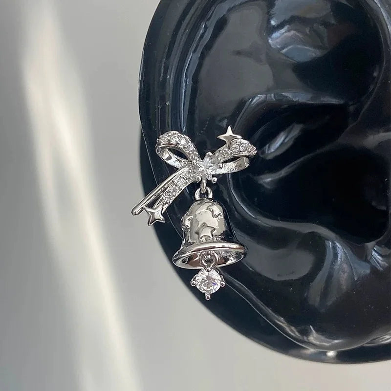 1 Pcs Pink Love Heart Wings Star Pendant Ear Bone Nail 316L Stainless Steel Piercing Earring Y2K Punk Jewelry Women Accessories