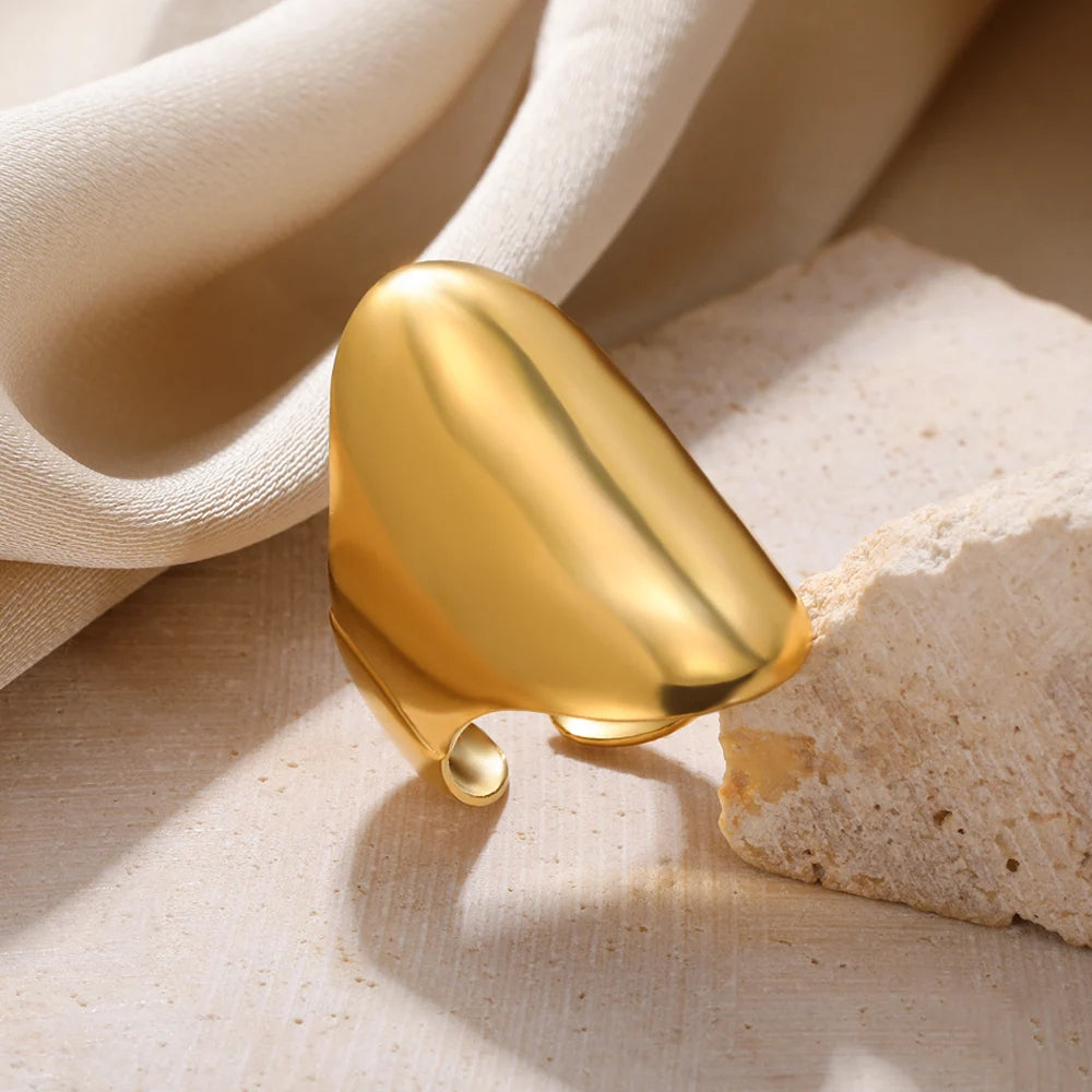 Vintage Ancient Greek Arethusa Goddess Coin Rings For Women Imitation Pearl Zircon Moon Stainless Steel Ring Fashion Jewelry