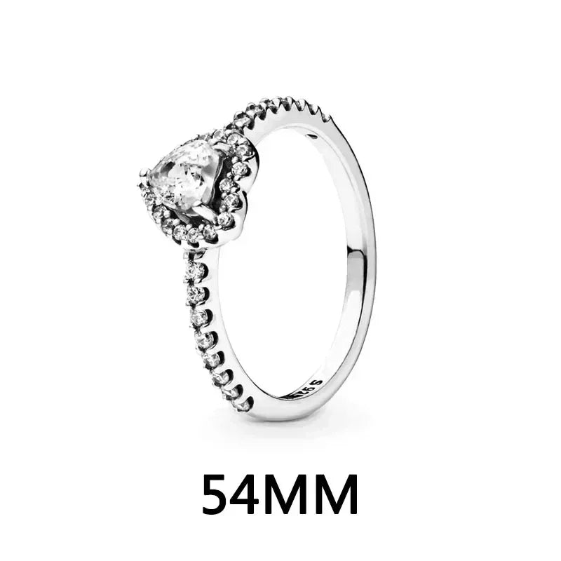 New 925 sterling silver heart-shaped pink ring necklace earring set luxurious sparkling charm jewelry fashion wedding gift