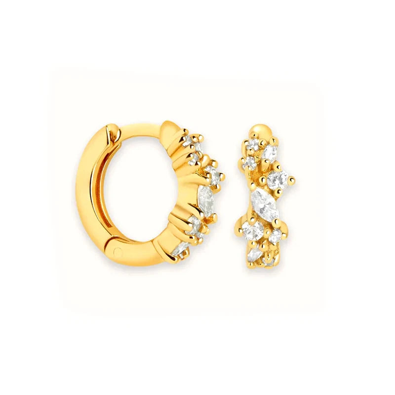 18K Gold-Plated Gold Earrings For Women 925 Sterling Silver Ear Needle Zircon Crystal Earrings Luxury Romantic Wedding Jewelry