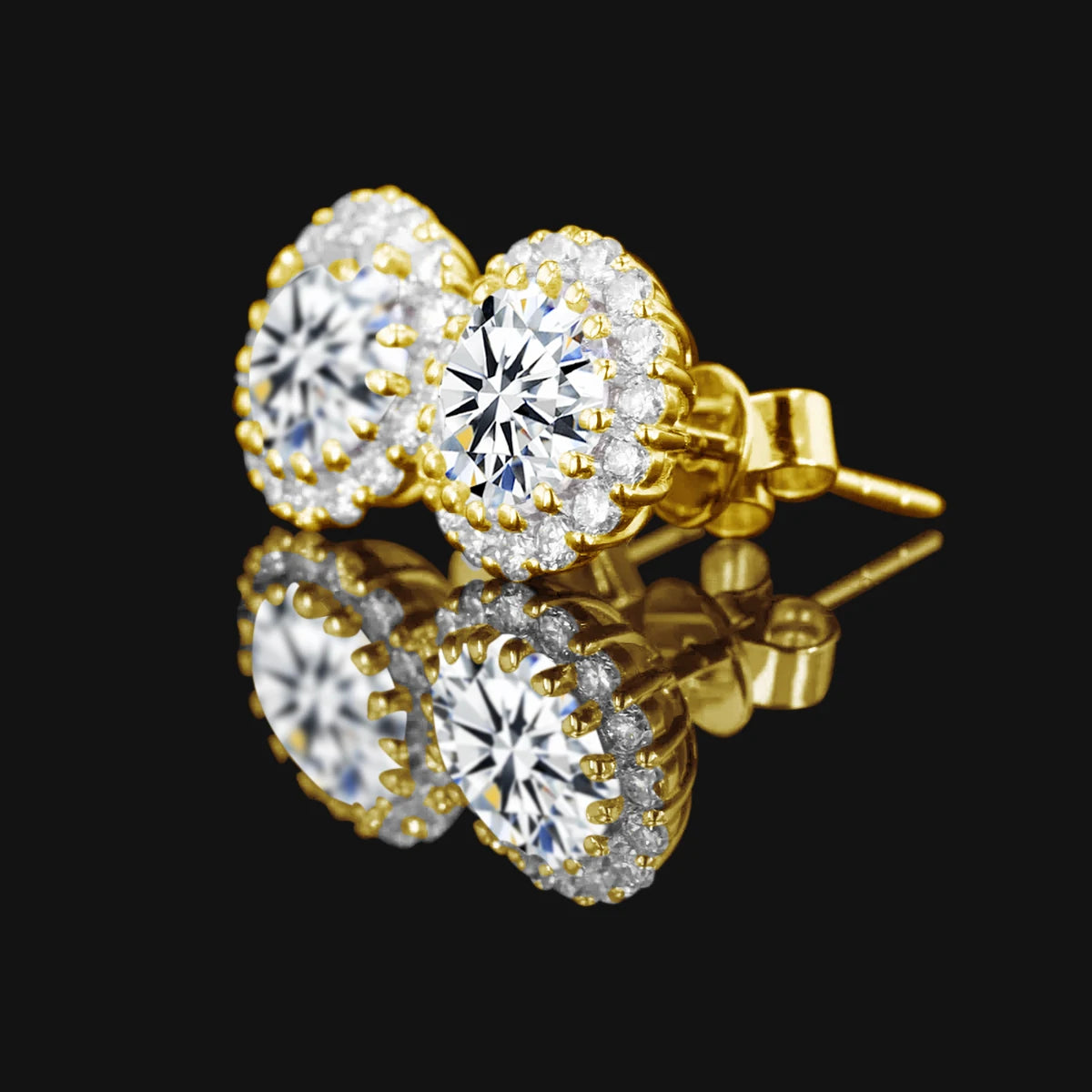 14K Gold Round Moissanite Stud Earring for Women K Gold Filled Engagement Wedding Daily Wear Jewelry Travel Gift for Girl