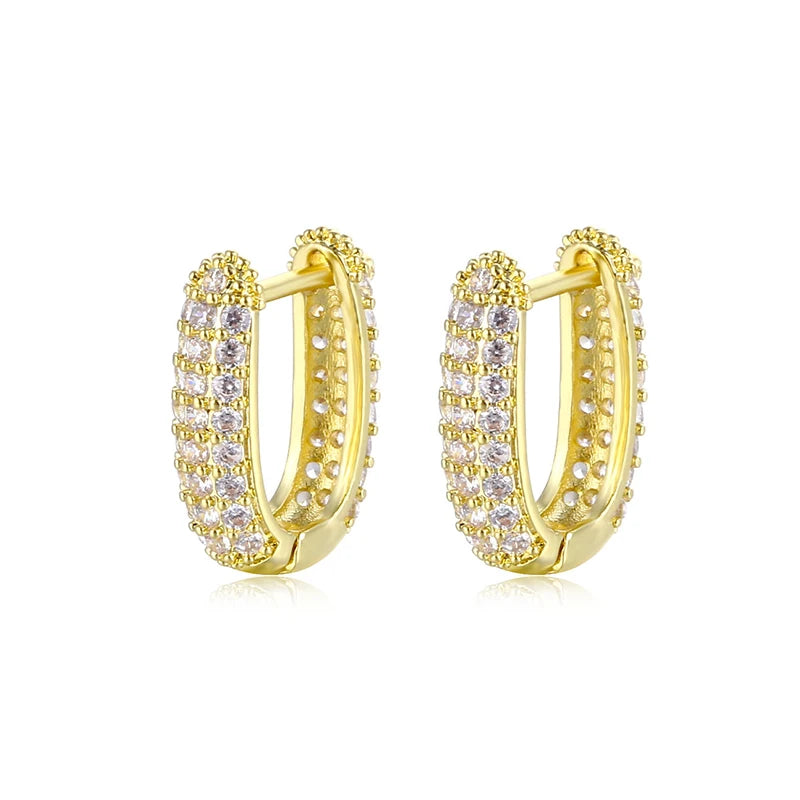18K Gold-Plated Gold Earrings For Women 925 Sterling Silver Ear Needle Zircon Crystal Earrings Luxury Romantic Wedding Jewelry