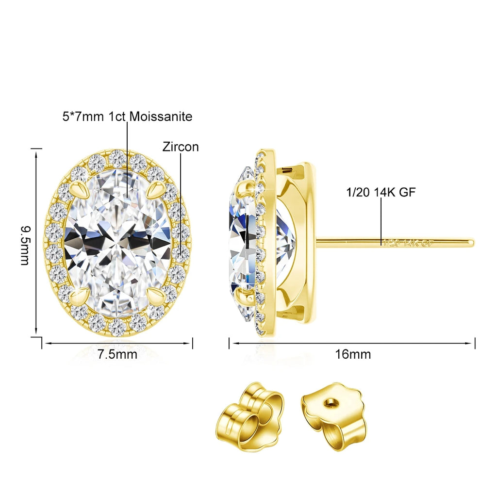 14K Gold Filled Hoop Earrings for Women Men Moissanite Huggies Earring Piercing Body Jewelry