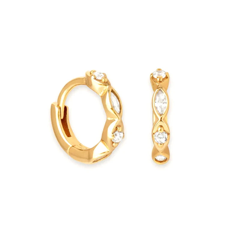 18K Gold-Plated Gold Earrings For Women 925 Sterling Silver Ear Needle Zircon Crystal Earrings Luxury Romantic Wedding Jewelry