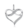 JewelryPalace Infinity Love Knot Heart 925 Sterling Silver Pendant Necklace for Womam Girl Fashion Fine Jewelry Gift No Chain