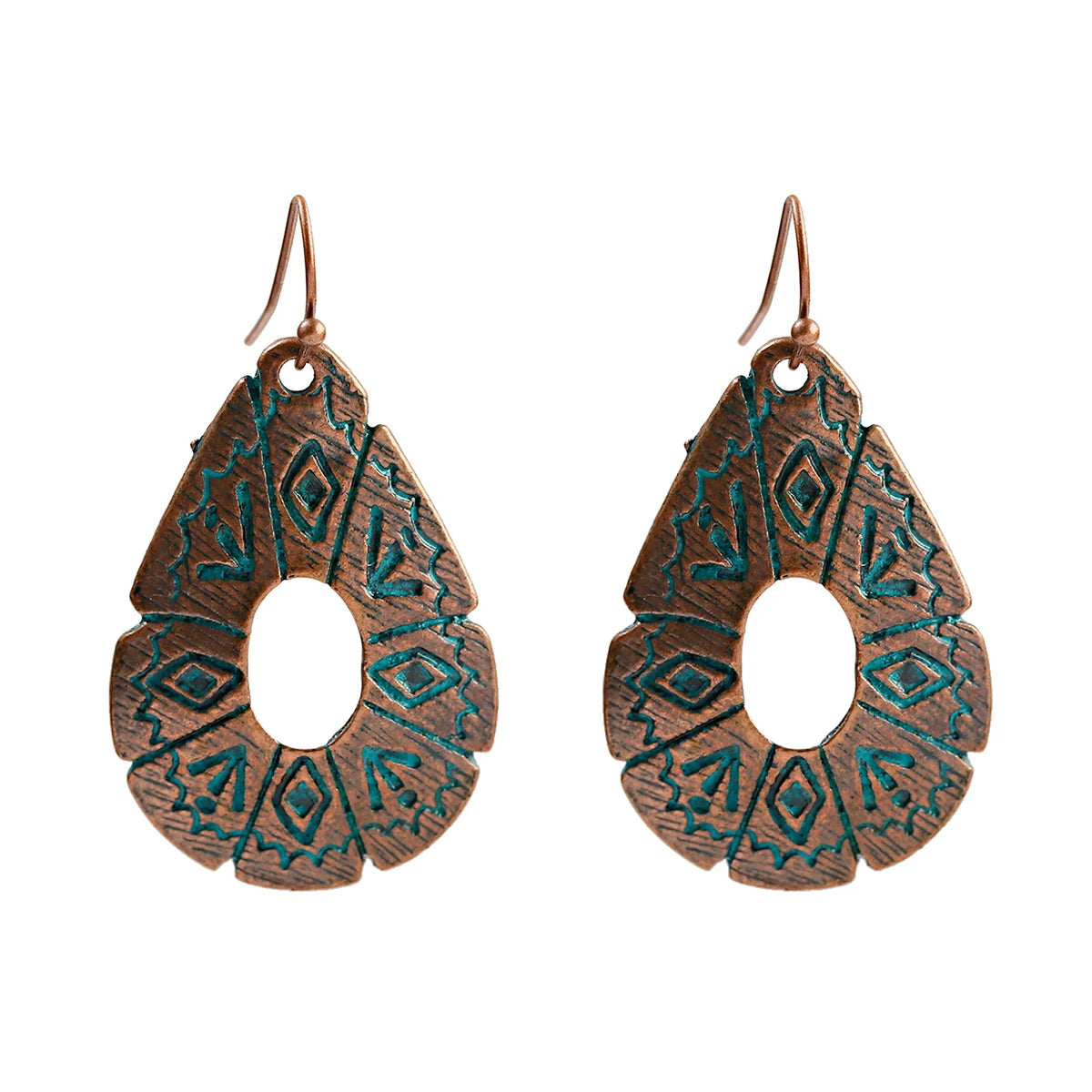 Bohemian Orange Beaded Tassel Drop Earrings Ethnic Carved Alloy For Women Vintage Stone Boho Ladies Earrings