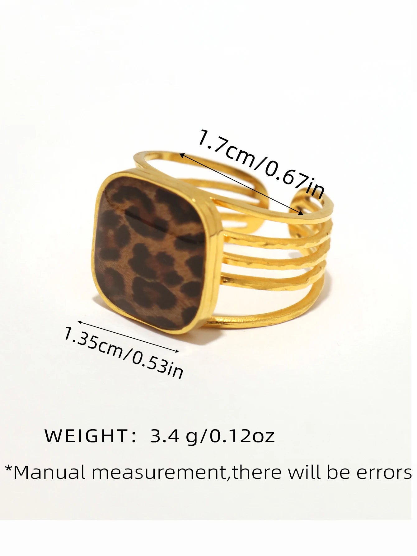 Minimalist 18K PVD Golden Plated 304 Stainless Steel Rings Chunky Jewelry High Quality Charm Stylish Boho Leopard Golden Jewelry