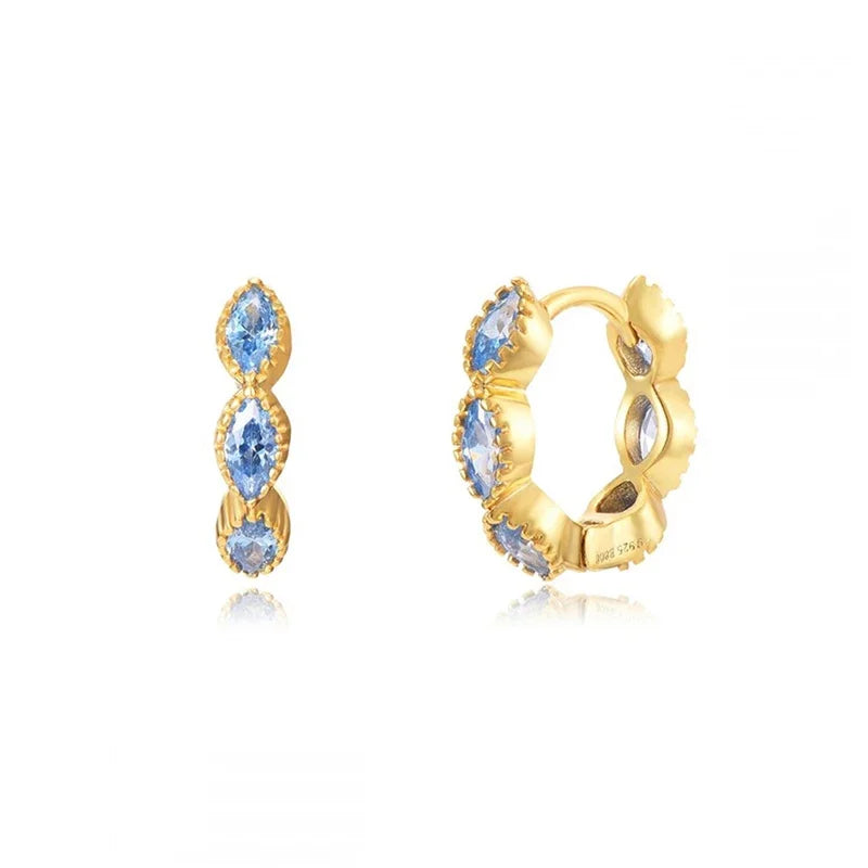 CRMYA Gold-color Clip Dangle Hoop Earrings For Women CZ Zircon Enamel Piercing Women's Earrings Set 2023 Jewelry Wholesale