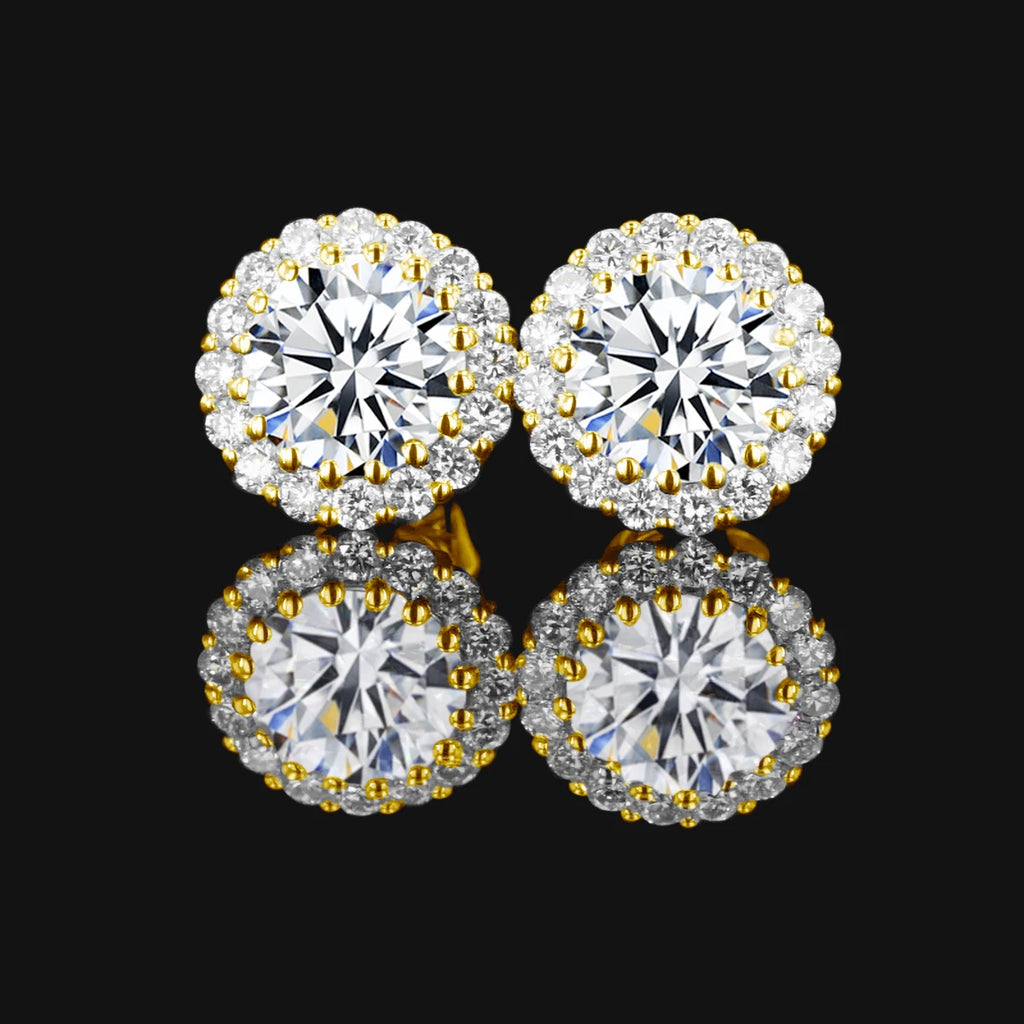 14K Gold Round Moissanite Stud Earring for Women K Gold Filled Engagement Wedding Daily Wear Jewelry Travel Gift for Girl