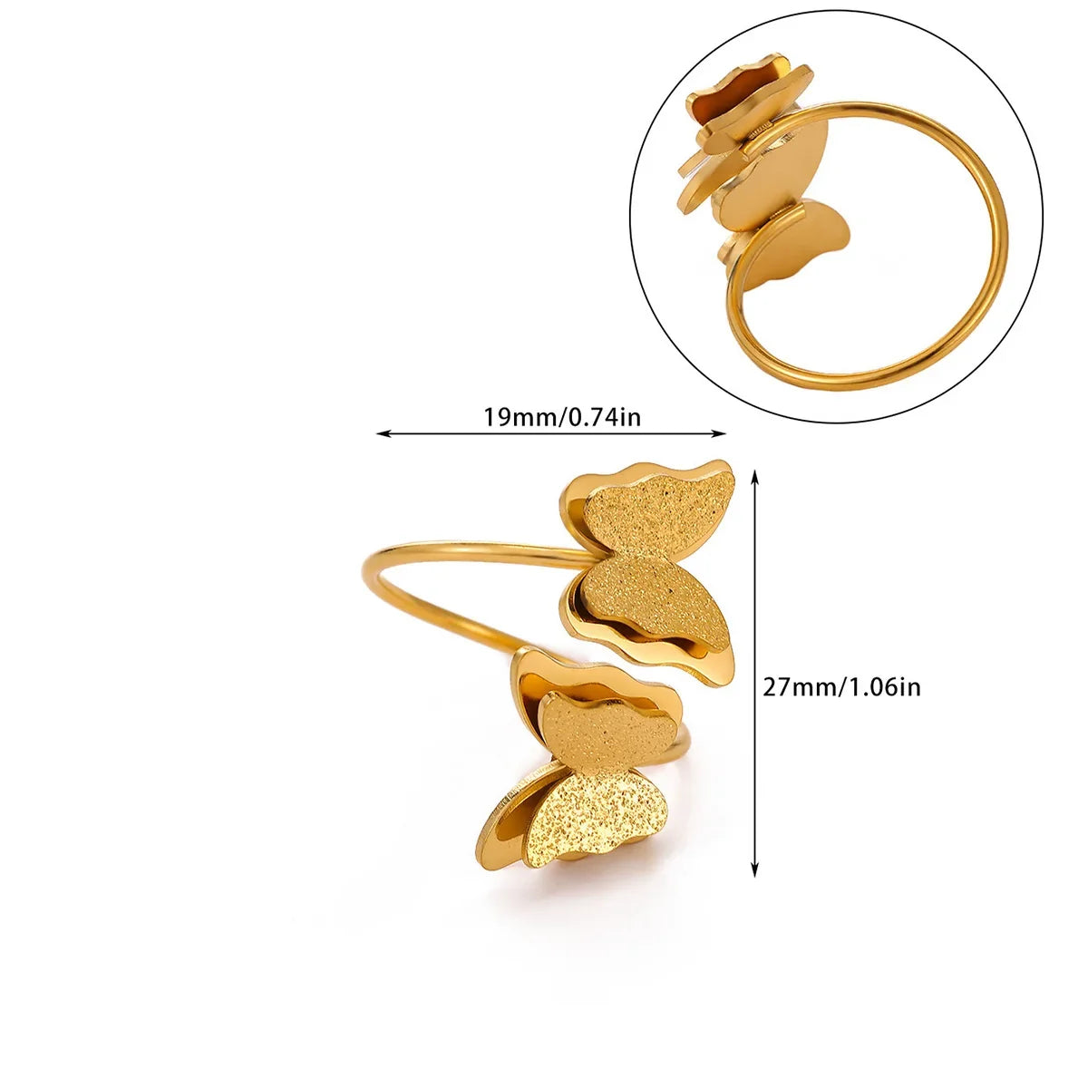 Stainless Steel Tiny Zircon Rings For Women Exquisite Gold Color Sun Double-Layer Ring Punk Hip-Hop Accessory Bague Jewelry Gift