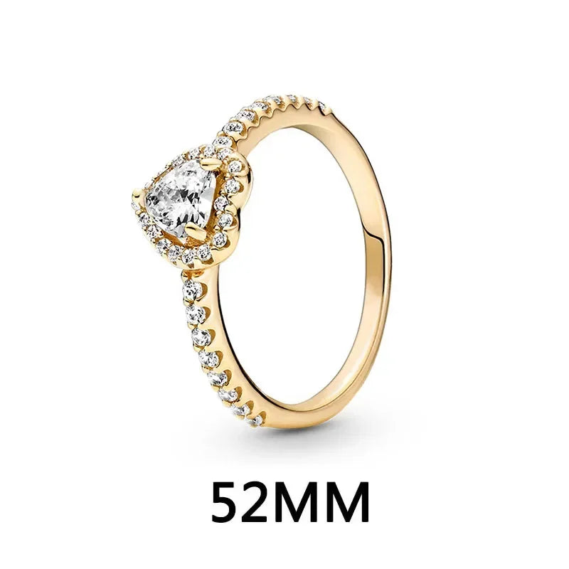 New 925 sterling silver heart-shaped pink ring necklace earring set luxurious sparkling charm jewelry fashion wedding gift