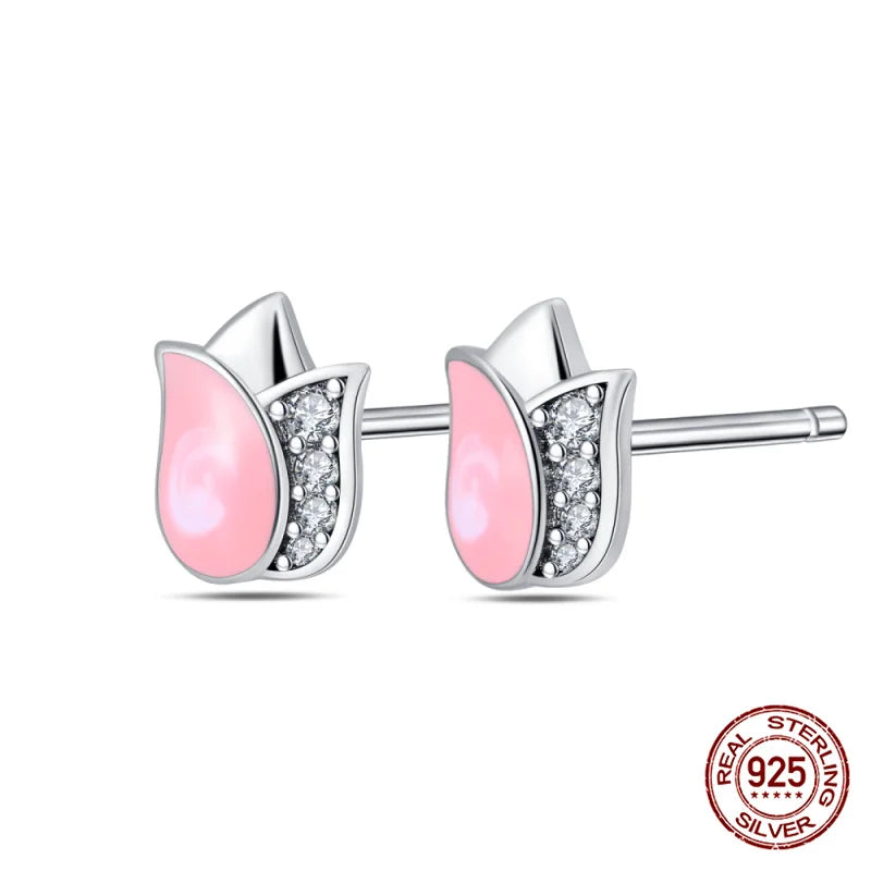 Classic 100% 925 Sterling Silver Wings Heart Inlaid Unicorn Women's Earrings Suitable for Birthday Party Anniversary Gift